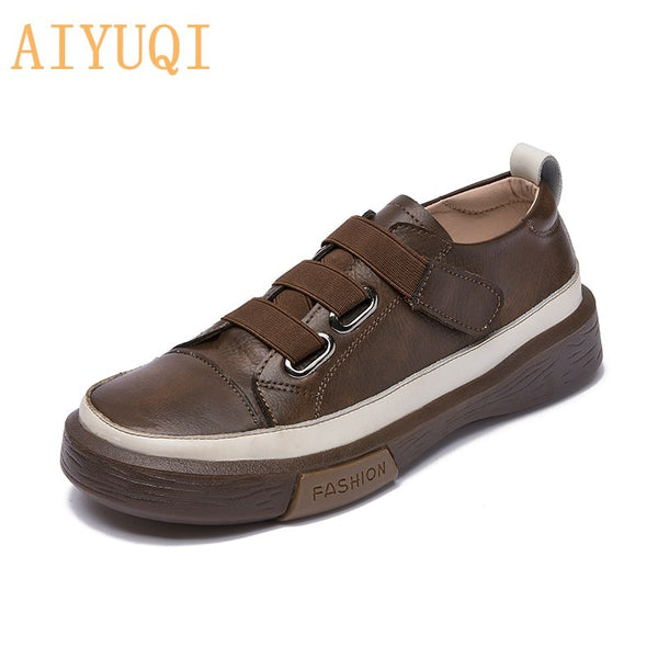 AIYUQI Ladies Sneakers Spring Shoes New Genuine Leather Casual Women Shoes Large Size 42 43 Fashion Flat Girl Student Shoes