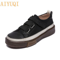 AIYUQI Ladies Sneakers Spring Shoes New Genuine Leather Casual Women Shoes Large Size 42 43 Fashion Flat Girl Student Shoes