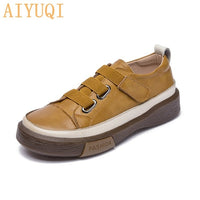 AIYUQI Ladies Sneakers Spring Shoes New Genuine Leather Casual Women Shoes Large Size 42 43 Fashion Flat Girl Student Shoes