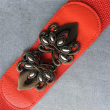 High Quality Belts for Women Black Waist Elastic Ladies Band Round Buckle Decoration Coat Sweater Fashion Dress Rice White