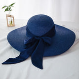 Elegant Beach Sunscreen Hats Summer Straw Hat Fashion Folding  Women Big Bow-knot Vacation Travel Sun Hat Chapeau Female