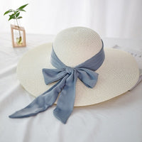 Elegant Beach Sunscreen Hats Summer Straw Hat Fashion Folding  Women Big Bow-knot Vacation Travel Sun Hat Chapeau Female