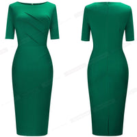 Summer Women Elegant Solid Black Color Office Dresses Business Slim Pencil Dress B614