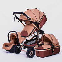 High Landscape Baby Stroller 3 in 1 With Car Seat Pink Stroller Luxury Travel Pram Car seat and Stroller Baby Carrier Pushchair