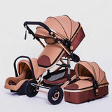 High Landscape Baby Stroller 3 in 1 With Car Seat Pink Stroller Luxury Travel Pram Car seat and Stroller Baby Carrier Pushchair