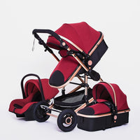 High Landscape Baby Stroller 3 in 1 With Car Seat Pink Stroller Luxury Travel Pram Car seat and Stroller Baby Carrier Pushchair