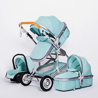 High Landscape Baby Stroller 3 in 1 With Car Seat Pink Stroller Luxury Travel Pram Car seat and Stroller Baby Carrier Pushchair