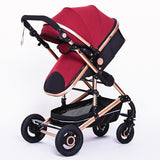 High Landscape Baby Stroller 3 in 1 With Car Seat Pink Stroller Luxury Travel Pram Car seat and Stroller Baby Carrier Pushchair