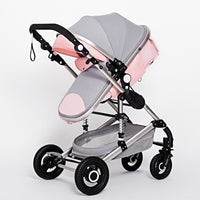 High Landscape Baby Stroller 3 in 1 With Car Seat Pink Stroller Luxury Travel Pram Car seat and Stroller Baby Carrier Pushchair