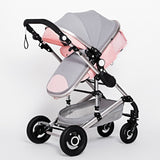 High Landscape Baby Stroller 3 in 1 With Car Seat Pink Stroller Luxury Travel Pram Car seat and Stroller Baby Carrier Pushchair