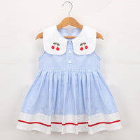 New Summer Girls' Dress Korean Strap Plaid Casual Sleeveless Party Princess Dress Cute Children's Baby Kids Girls Clothing