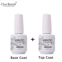 Clou Beaute Gel Nail Polish 15ml Base Foundation and No Wipe Top Coat Transparent Primer Soak off Lacquer Rose Gold Varnish