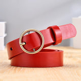 CARTELO Golden round pin buckle women fashion simple ladies trend leather belt for women's new youth brand belt