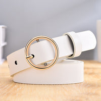 CARTELO Golden round pin buckle women fashion simple ladies trend leather belt for women's new youth brand belt