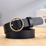 CARTELO Golden round pin buckle women fashion simple ladies trend leather belt for women's new youth brand belt