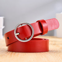 CARTELO Golden round pin buckle women fashion simple ladies trend leather belt for women's new youth brand belt