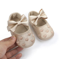 Menoea Baby PU Leather Shoes Baby Boy Girl Baby Bow Soft Soled Non-slip Footwear embroidery Shoes Newborn Infant First Walkers