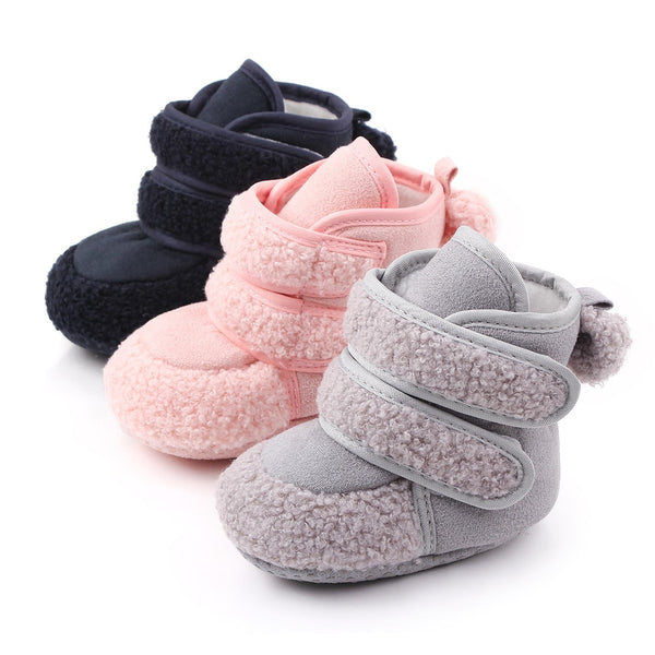 Winter Warm Toddler Boots First Walkers Newborn Baby Girls Boys Velcro Shoes Soft Sole Fur Anti-slip