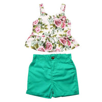 NEW Floral Newborn Baby Girl 2pcs Summer Clothes Tops Shorts Pants Outfits Set 1-6Y