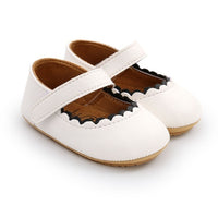 Soft Leather Baby Moccasins Shoes Newborn Rubber Sole First Walkers Floral Border Toddler Shoes Infant Girls Anti-slip Prewalker