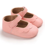 Soft Leather Baby Moccasins Shoes Newborn Rubber Sole First Walkers Floral Border Toddler Shoes Infant Girls Anti-slip Prewalker