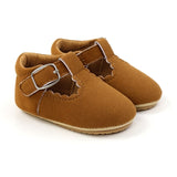 Soft Leather Baby Moccasins Shoes Newborn Rubber Sole First Walkers Floral Border Toddler Shoes Infant Girls Anti-slip Prewalker