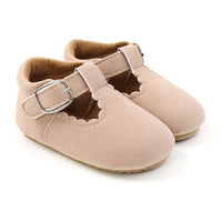 Soft Leather Baby Moccasins Shoes Newborn Rubber Sole First Walkers Floral Border Toddler Shoes Infant Girls Anti-slip Prewalker