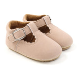 Soft Leather Baby Moccasins Shoes Newborn Rubber Sole First Walkers Floral Border Toddler Shoes Infant Girls Anti-slip Prewalker