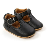 Soft Leather Baby Moccasins Shoes Newborn Rubber Sole First Walkers Floral Border Toddler Shoes Infant Girls Anti-slip Prewalker