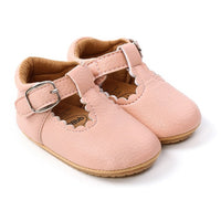 Soft Leather Baby Moccasins Shoes Newborn Rubber Sole First Walkers Floral Border Toddler Shoes Infant Girls Anti-slip Prewalker