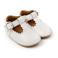 Soft Leather Baby Moccasins Shoes Newborn Rubber Sole First Walkers Floral Border Toddler Shoes Infant Girls Anti-slip Prewalker