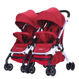 Twin baby stroller lightweight folding can sit reclining detachable second child double child trolley