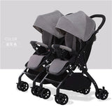 Twin baby stroller lightweight folding can sit reclining detachable second child double child trolley