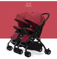 Twin baby stroller lightweight folding can sit reclining detachable second child double child trolley