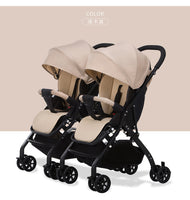 Twin baby stroller lightweight folding can sit reclining detachable second child double child trolley