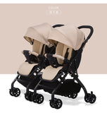 Twin baby stroller lightweight folding can sit reclining detachable second child double child trolley