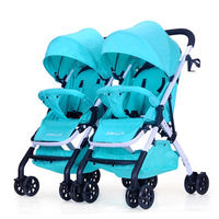 Twin baby stroller lightweight folding can sit reclining detachable second child double child trolley