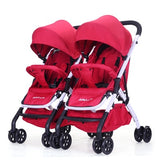 Twin baby stroller lightweight folding can sit reclining detachable second child double child trolley