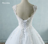 ZJ9076 Ball Gowns Spaghetti Straps White Ivory Tulle Bridal Dress For Wedding Dresses Pearls  Marriage