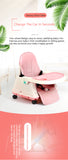 Baby Shining Highchair Dining Chair Feeding Chair Booster Seat With Wheel Feeding Seat Foldable Portable Soft PU Height-adjust