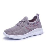 Women's Sneakers Air Mesh Woman Autumn Shoes Lace up Walking Spring Tennis Female Knitting Breathable Ladies Vulcanized Shoes