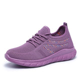 Women's Sneakers Air Mesh Woman Autumn Shoes Lace up Walking Spring Tennis Female Knitting Breathable Ladies Vulcanized Shoes