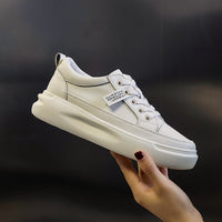 Big Size Women Sneakers Autumn Leather Light White Sneaker Female Platform Vulcanized Shoes Spring Casual Breathable Sports Shoes