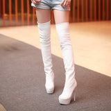 Women Boots PU Sexy Over The Knee Long Boots Sexy Thin High Heel Boots Platform Women Shoes Zapatos De Mujer Botas