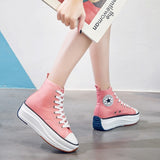 Large Size 43 Canvas Shoes Women Fashion High Top Sneakers Spring Female Footwear Pumps Platform Vulcanized Shoes