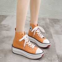 Large Size 43 Canvas Shoes Women Fashion High Top Sneakers Spring Female Footwear Pumps Platform Vulcanized Shoes