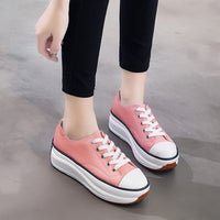 Large Size 43 Canvas Shoes Women Fashion High Top Sneakers Spring Female Footwear Pumps Platform Vulcanized Shoes