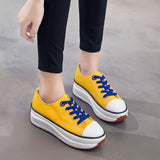 Large Size 43 Canvas Shoes Women Fashion High Top Sneakers Spring Female Footwear Pumps Platform Vulcanized Shoes