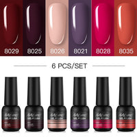 NAILWIND Manicure Gel Set 6Pcs/Kit 8ml Hybrid Semi Permanent UV LED Base Top Coat Nail Gel For Nail Art Gel Nail Polish Set