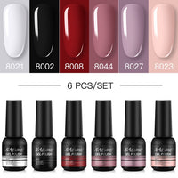 NAILWIND Manicure Gel Set 6Pcs/Kit 8ml Hybrid Semi Permanent UV LED Base Top Coat Nail Gel For Nail Art Gel Nail Polish Set